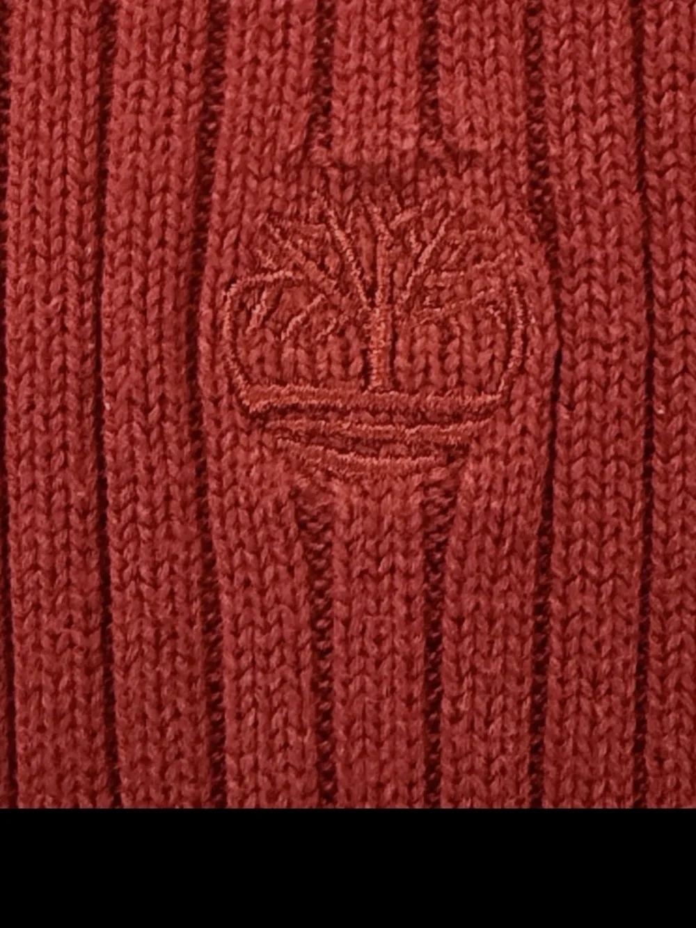 Vintage 2001 Timberland V-Neck Rib Knit Sweater Medium Burgundy Y2K Logo